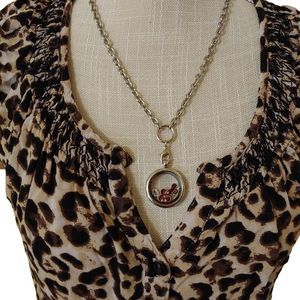 🐸Women's Glass Magnetic Locket Necklace with four charms mother son theme